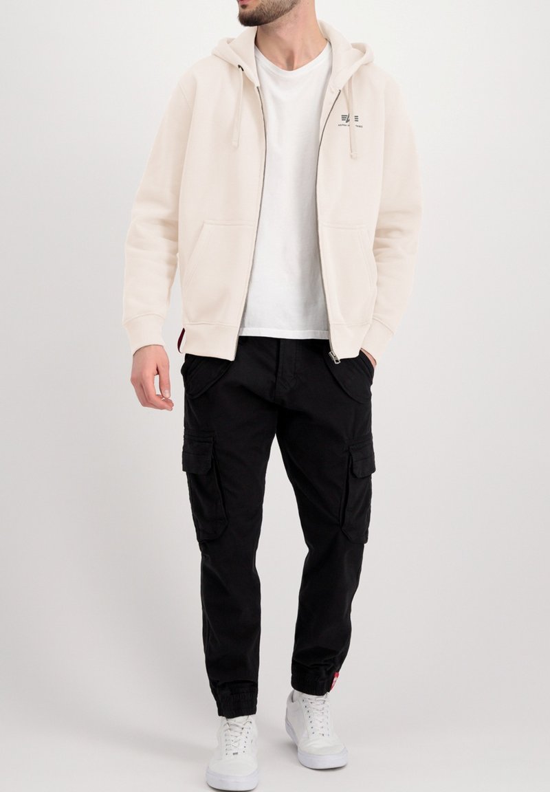 Alpha Industries BASIC SMALL LOGO - Sudadera con cremallera - jet stream white