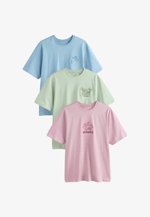 Next, EMBROIDERY T-SHIRT 3 PACK - T-shirts print - pink, green, blue charachter