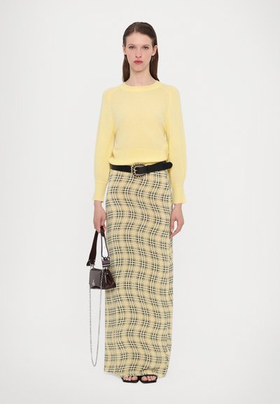 Rabanne Maksi svārki - green/yellow/cream