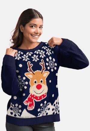 WEIHNACHTS RENTIER UGLY  - Maglione - blau