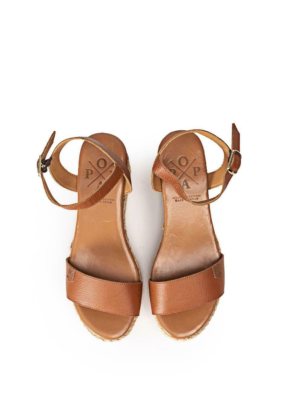 POPA PARADIS - Sandalias de cuña - cuero/marrón - Zalando.es