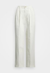 COTTON TWILL STRAIGHT LEG PANT - Hlače - deckwash white