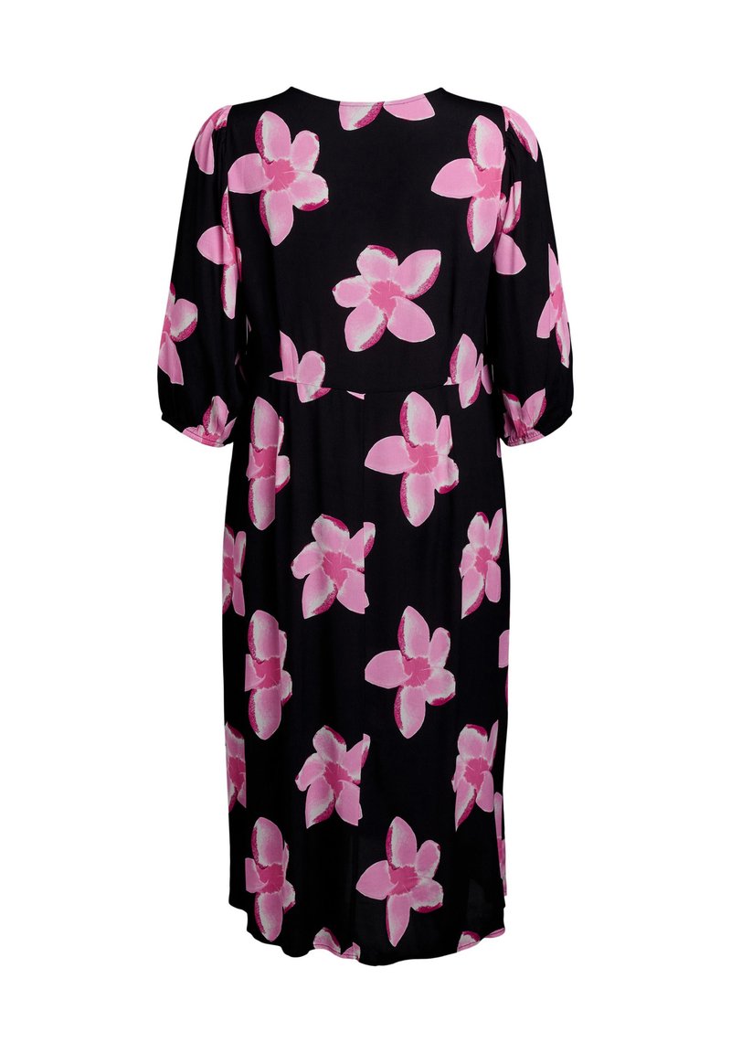 Zizzi Robe de jour black pink floweraop/noir chiné ZALANDO