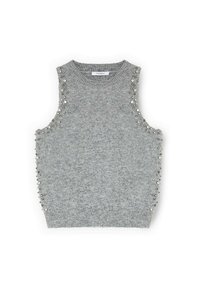 SENZA MANICHE IN CON PIETRE - Top - grigio