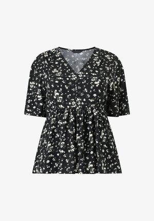 Ellos Plus collection, TUNIKA MIT V-AUSSCHNITT. - Blouse - schwarz mit blumen