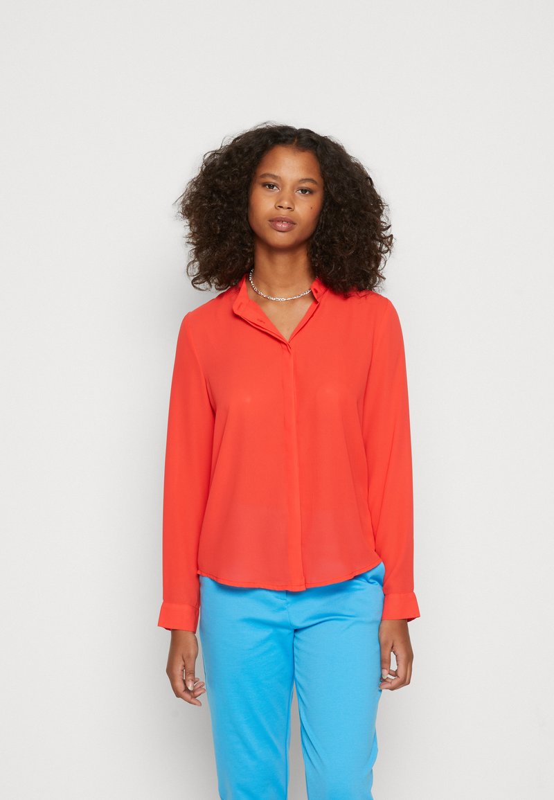 ICHI IHCELLANI Buttondown blouse poppy red/red Zalando.co.uk