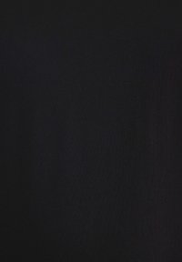 Black stretch fabric featuring a smooth, matte texture with a consistent, even surface, suitable for various garments. No visible patterns or details.