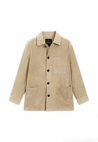 MID WITH POCKETS - Leather jacket - BEIGE