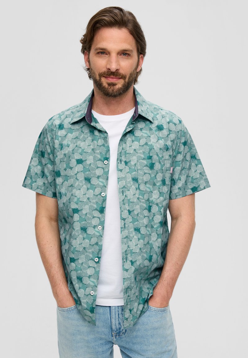 s.Oliver KURZARM MIT KENTKRAGEN - Hemd - minze