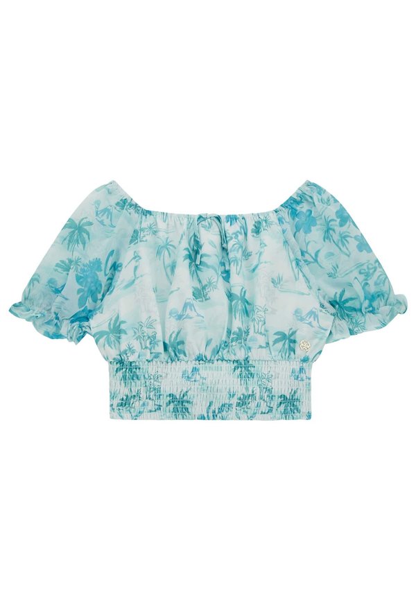 Bluse - blumenmuster blau