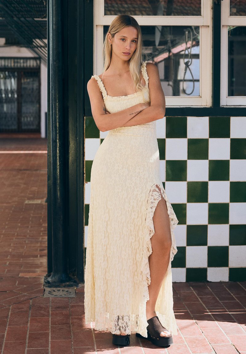 bershka beige dress - Day dress - Size:US8/UK12 bfcm-eligible Anok Yai's custom Swarovski