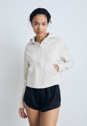 FULL ZIP HOODIE ICON COTTON TERRY - Haut de pyjama - oatmeal heather