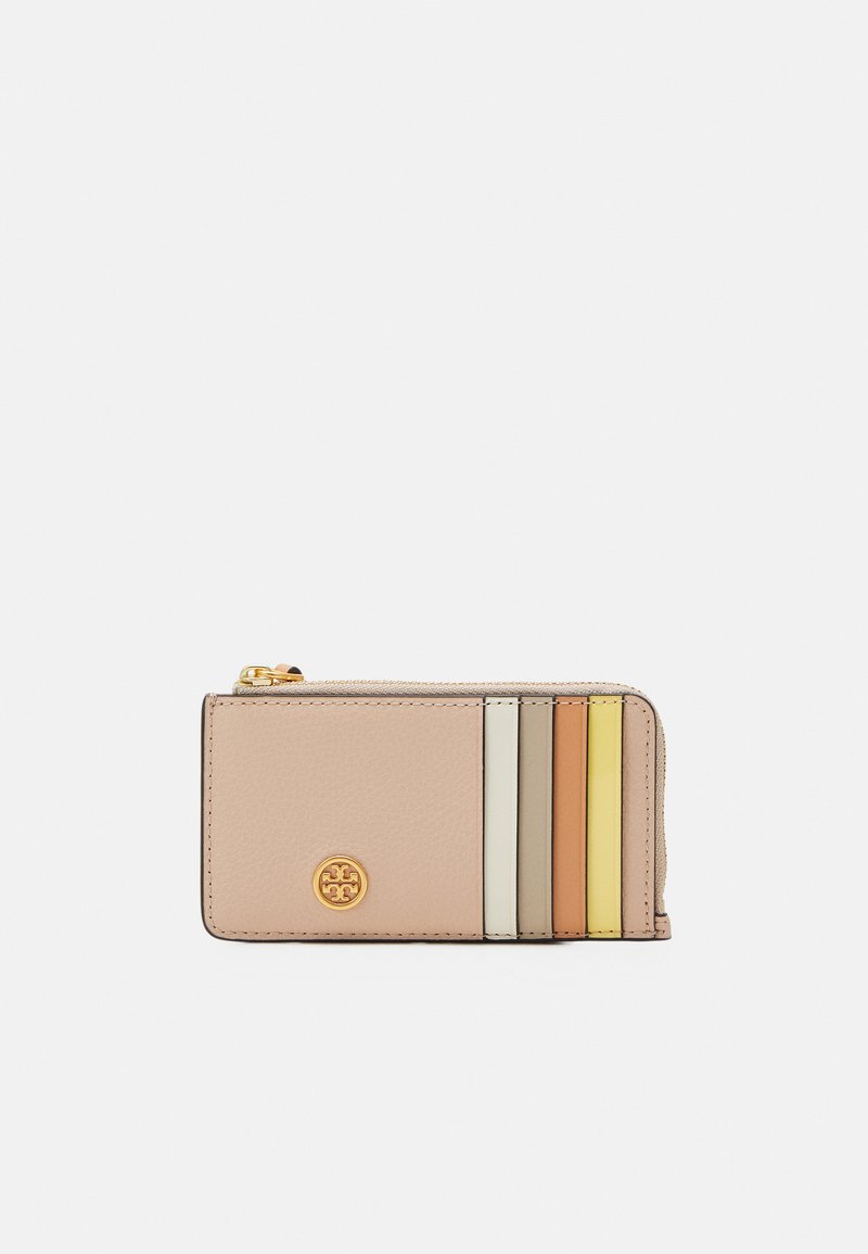 Tory Burch ROBINSON PEBBLED TOP ZIP CARD CASE Portemonnee goan sand