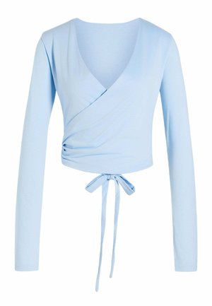 adidas Performance, 3 STRIPES STUDIO SOFT BALLET WRAP TOP - Top dugih rukava - glow blue   earth strata