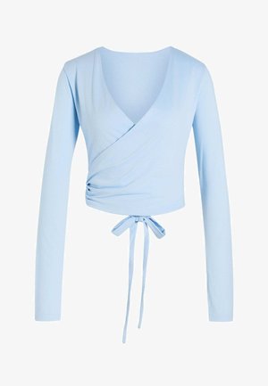 adidas Performance, 3 STRIPES STUDIO SOFT BALLET WRAP TOP - Top dugih rukava - glow blue earth strata
