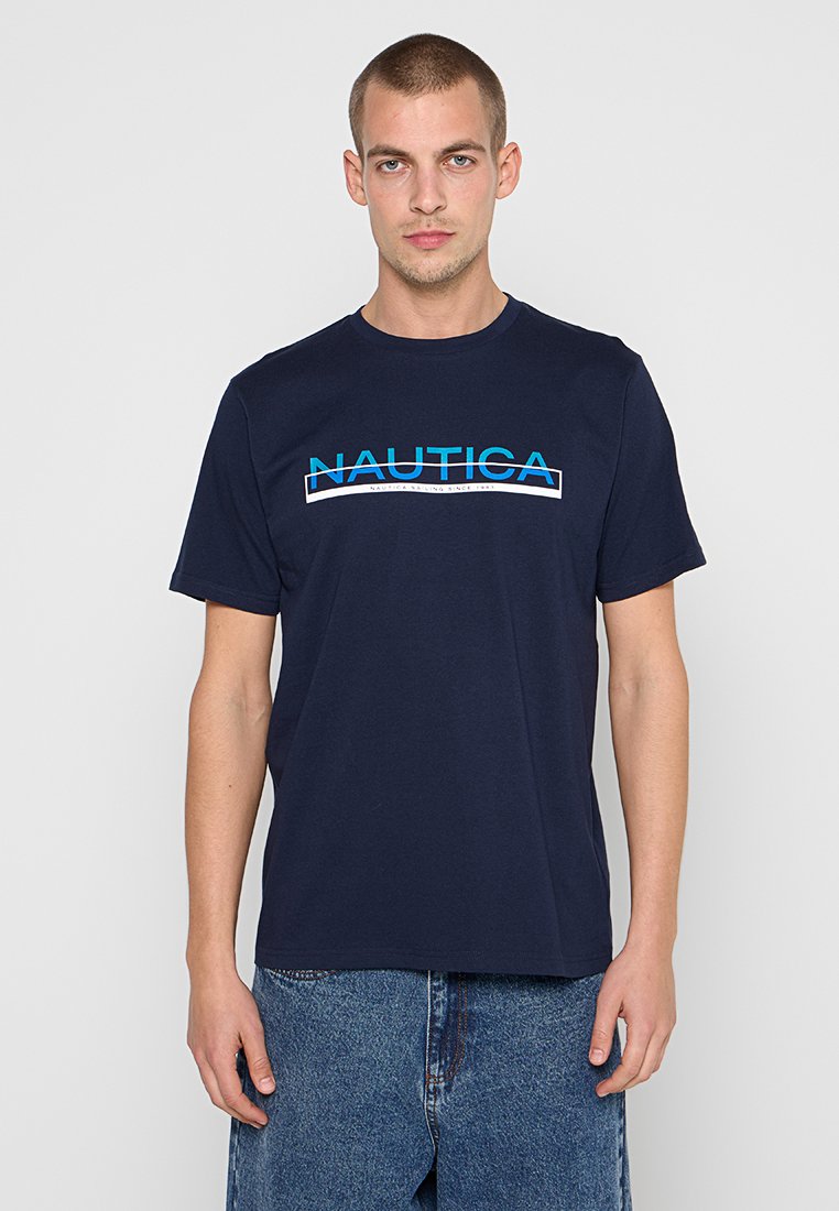 Nautica T-shirt print donkerblauw