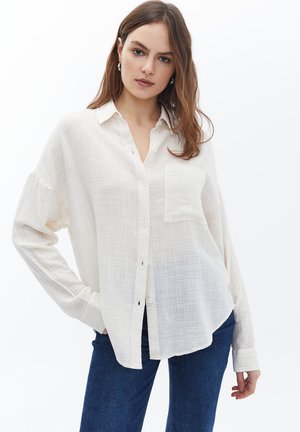 WITH GLITTER - Button-down blouse - gold stripe