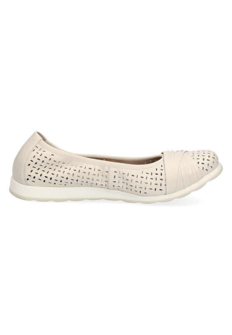 Damen Klassische Ballerinas | Caprice Klassischer Ballerina ecru softnappa/weiß - EM64779 Damen Klassische Ballerinas | Caprice Klassischer Ballerina ecru softnappa/weiß - EM64779