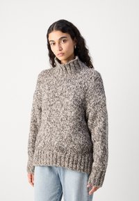 Marc O'Polo LONG SLEEVE STAND UP COLLAR - Džemperis - multi/shaded brown melange
