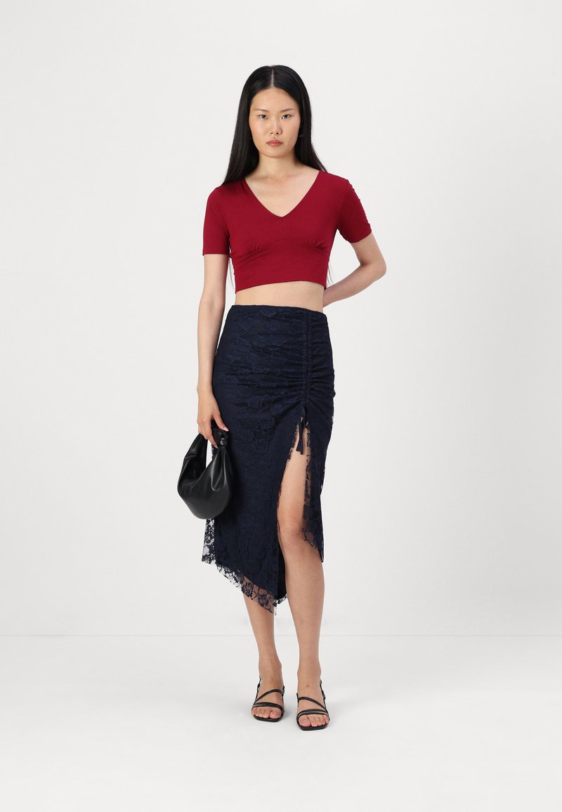 Jupe,Jupe en jean bleu foncé pour femme, printemps, été, simple
