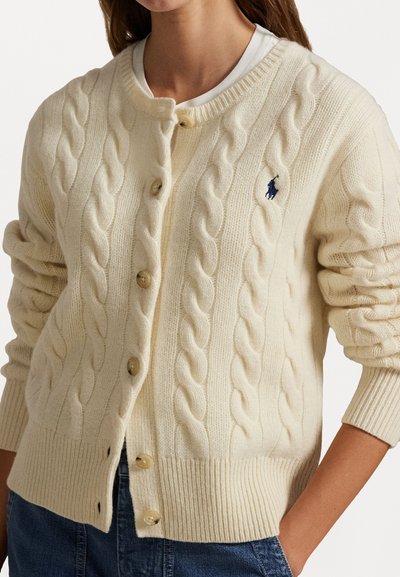 Polo Ralph Lauren CABLE-KNIT WOOL-CASHMERE CARDIGAN - Chaqueta de punto - authentic cream