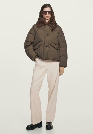 Massimo Dutti Gewatteerde jas - khaki
