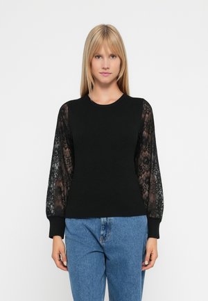ONLPERRY LIFE MIX O NECK - Stickad tröja - black