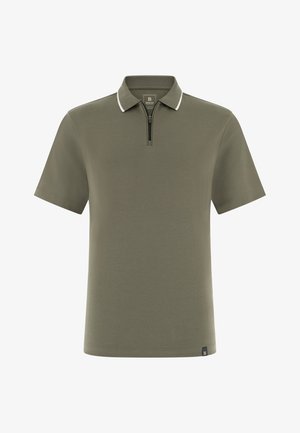 Boggi Milano, BOGGI MILANO PIMA INTERLOCK HALF ZIP POLO PIMA INTERLOCK HALF ZIP POLO - Poloshirt - military green