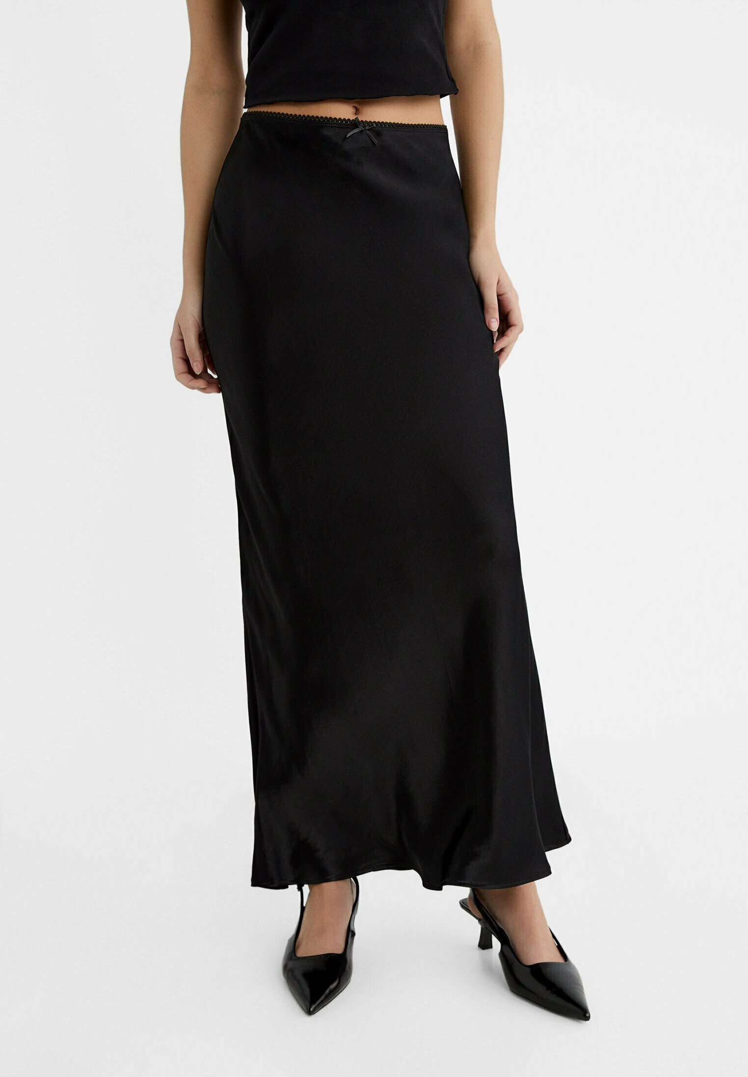 Maxirok voor dames, hoge taille, zakken met zijsplit, lange A-lijn rok, 0 legergroen, XL