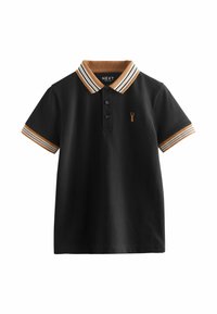 Next REGULAR FIT - STRIPE TIPPED COLLAR SHORT SLEEVE  - Piké - black tan