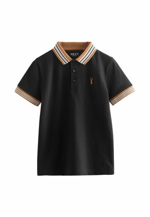 Next REGULAR FIT - STRIPE TIPPED COLLAR SHORT SLEEVE - Polo majica - black tan