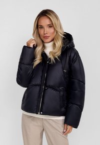 RESPECT QUILTED HOODED ZIP-FRONT - Žiemin�ė striukė - black