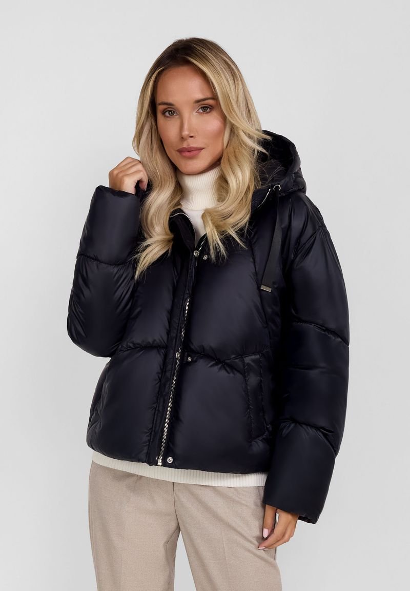 RESPECT QUILTED HOODED ZIP-FRONT - Žieminė striukė - black