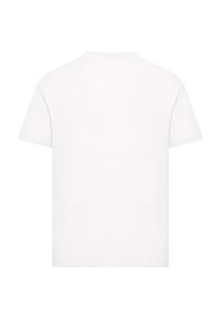 Weißes T-Shirt mit kurzem Modell aus weicher Baumwolle. Klassischer Rundhalsausschnitt, klare Linien und keine sichtbaren Logos oder Muster. Einfach und unbeschwert.