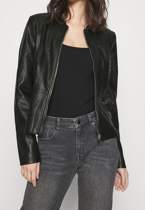 Imitatieleren jas - black