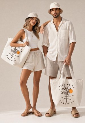 Neverless, STRANDTASCHE SHOPPER - DESIGN TAKE ME TO PARADISE – CANVAS TOTE UNISEX - Shopping Bag - natur
