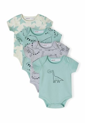 4 PACK SHORT SLEEVE - Nattdräkt - mint mottled grey