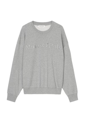 Halli dressipluus, mis on valmistatud puuvilla segust, ümmarguse kaelaaugu, pikkade varrukate ja esipoolse logoga "Marc O'Polo" tekstuurõmblusega.