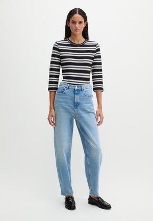 Marc O'Polo, MARC O'POLO GESTREIFTES T-SHIRT REGULAR AUS WEICHEM SLUB-JERSEY   - T-shirt à manches longues - dark blue