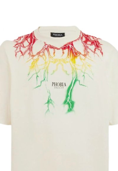PHOBIA ARCHIVE FULMINI - T-shirt con stampa - bianco-rosso-verde