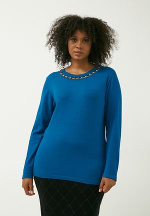 EMBELLISHED CUFFS - Striktrøje - blue