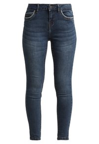 Noisy May Petite Skinny džíny - dark-blue denim