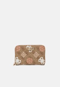 Guess ELIETTE LOGO MED ZIP - Peněženka - latte logo multi