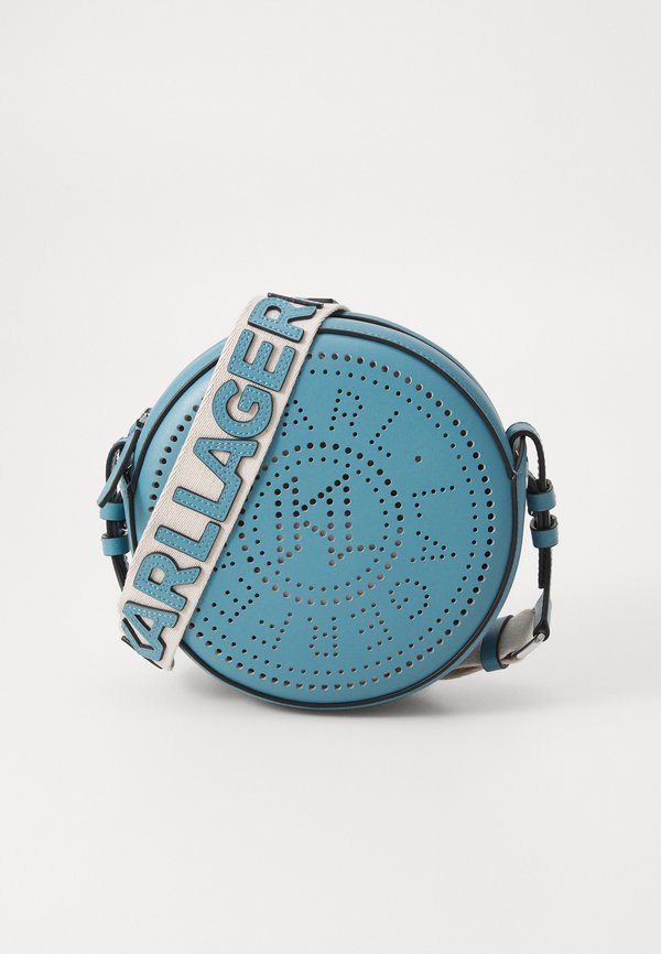 CIRCLE ROUND PERFORATED - Cross body bag - turquoise4