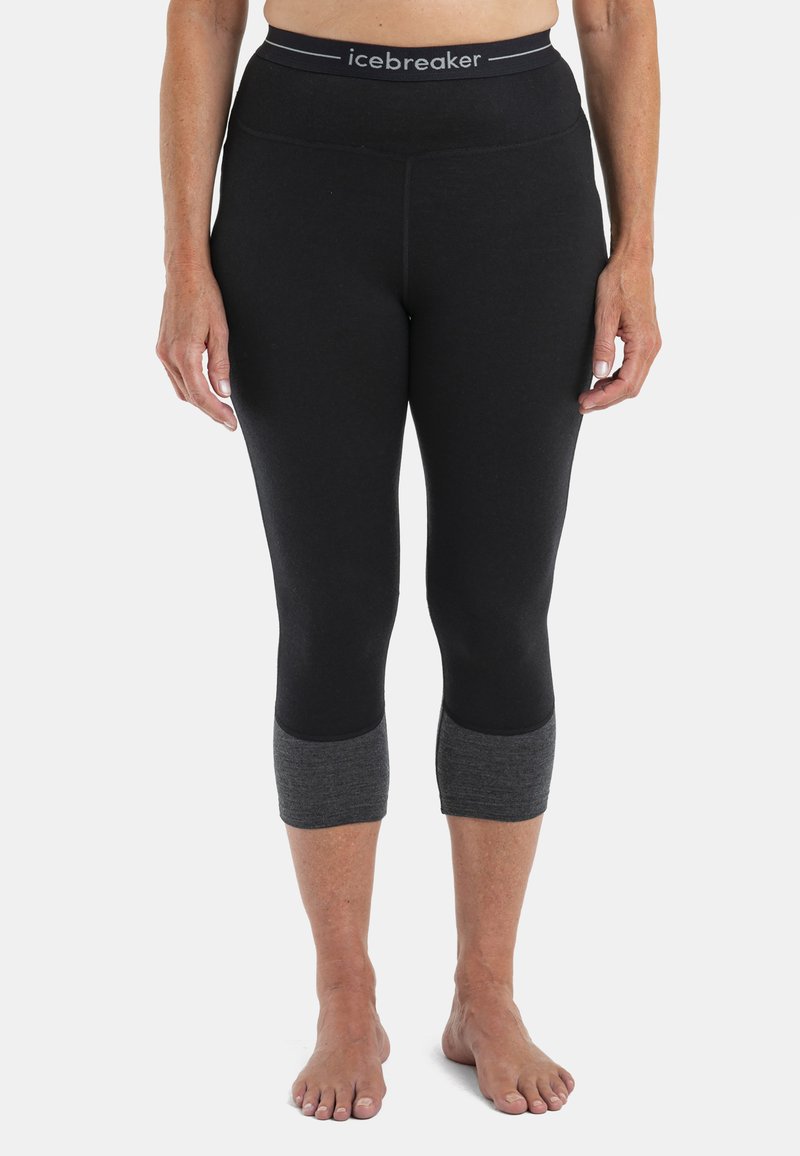 icebreaker MERINO 200 MID WEIGHT ZONEKNIT3/4 - 3/4 sports trousers - BLACK
