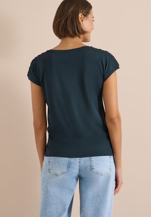 Cecil, KURZARM SHIRT MIT RAFFUNG - T-paita - deep petrol blue