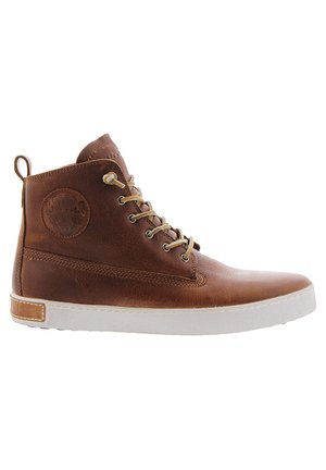 Lace-up ankle boots - cognac