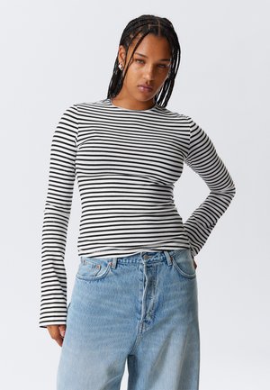 LONG SLEEVE COTTON - Långärmad tröja - white/black