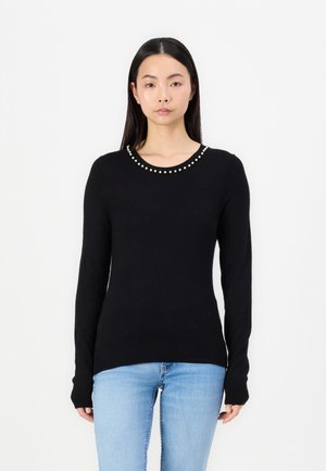 ONLVENICE LIFE PEARL O NECK - Džemperis - black