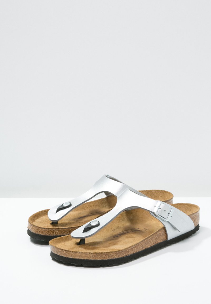 birkenstock silver gizeh sandals